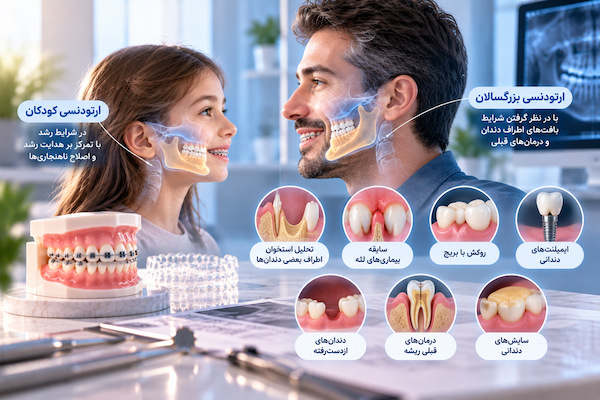 آیا ارتودنسی بزرگسالان همان ارتودنسی کودکان است؟